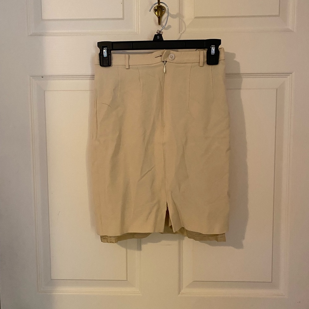 Beige Knee-Length Skirt